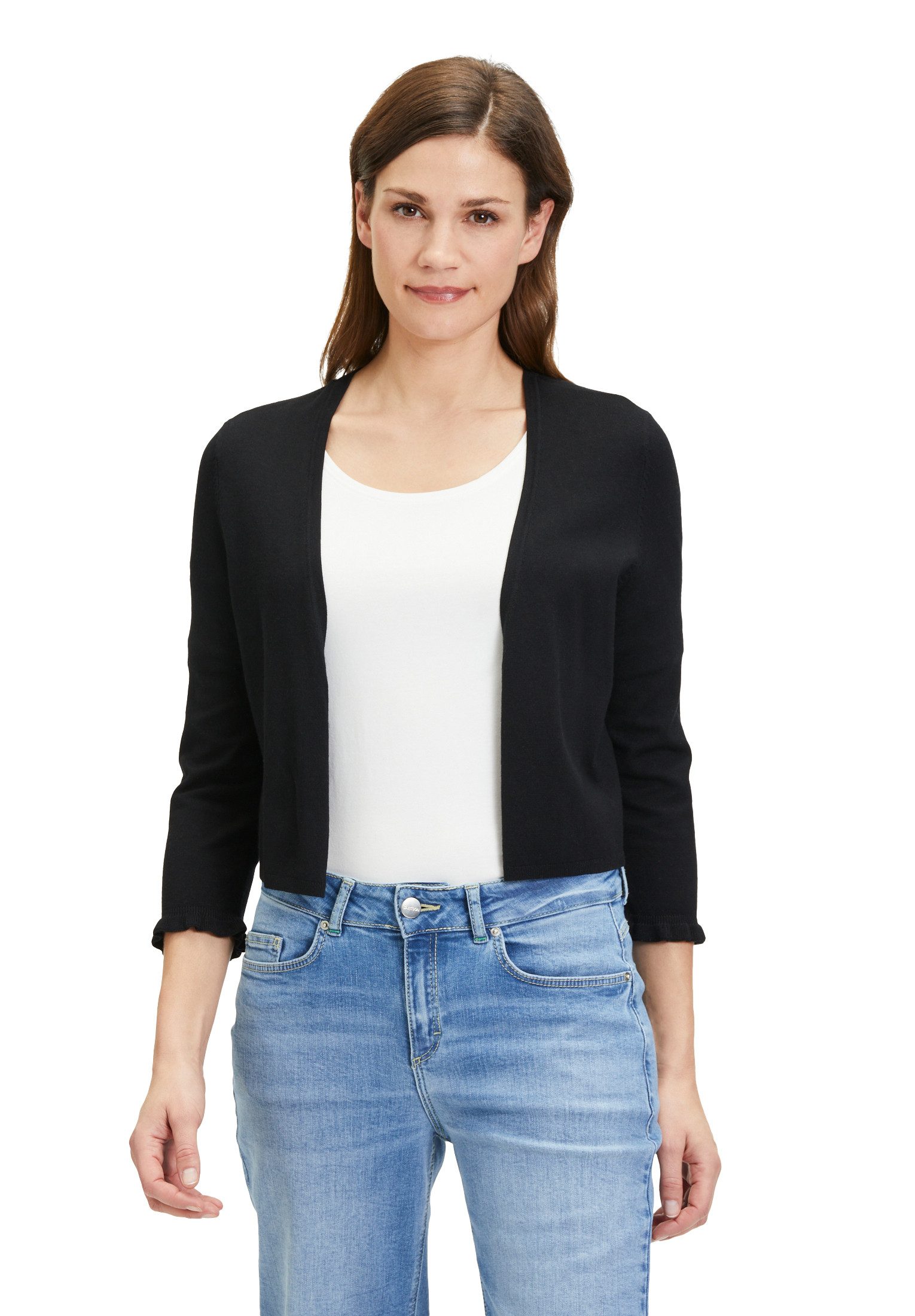 Cartoon Strickjacke Cartoon Strick-Cardigan mit Rüschen (1-tlg) Rüschen