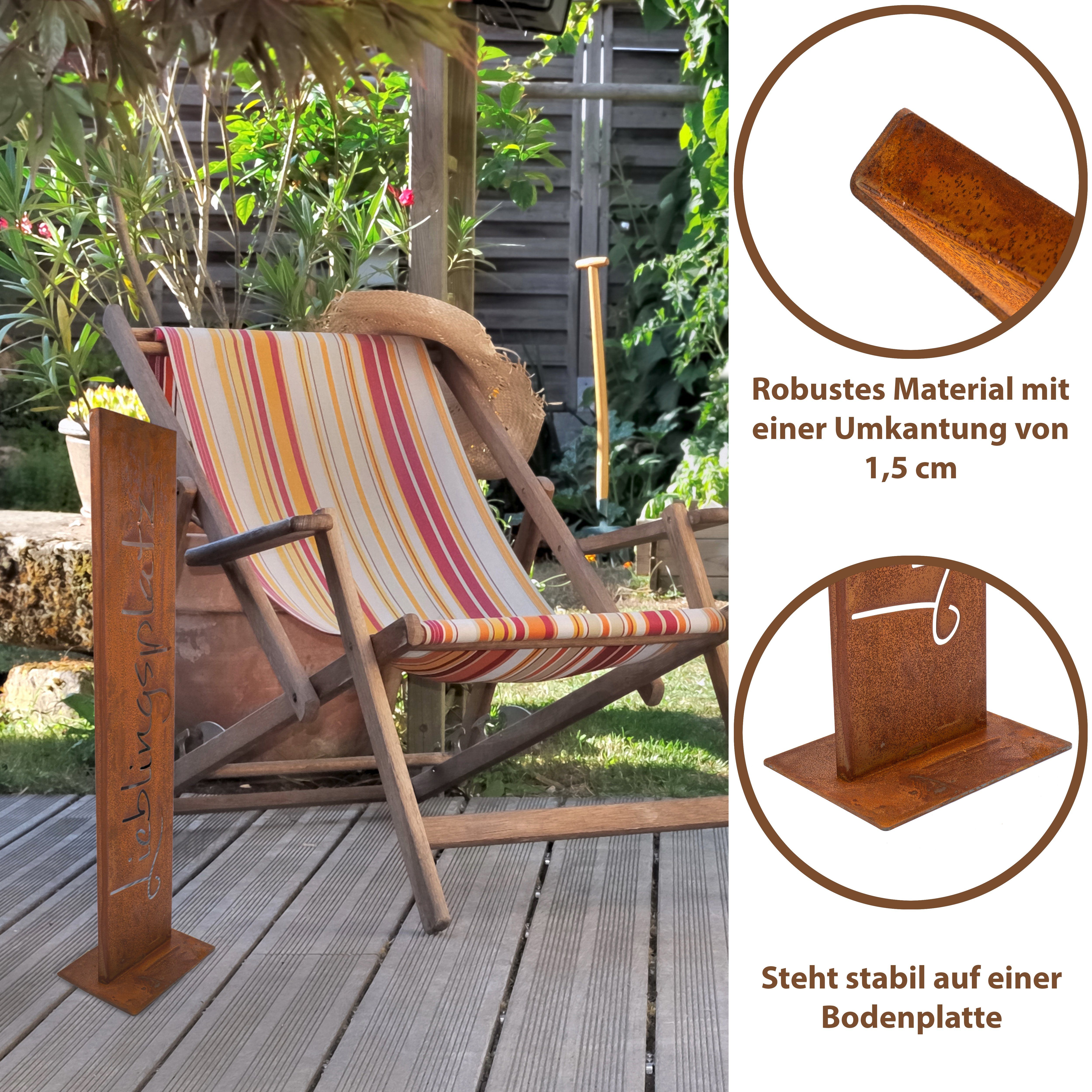 Rostikal Metallschild Lieblingsplatz Garten Schild Metall Deko, handmade