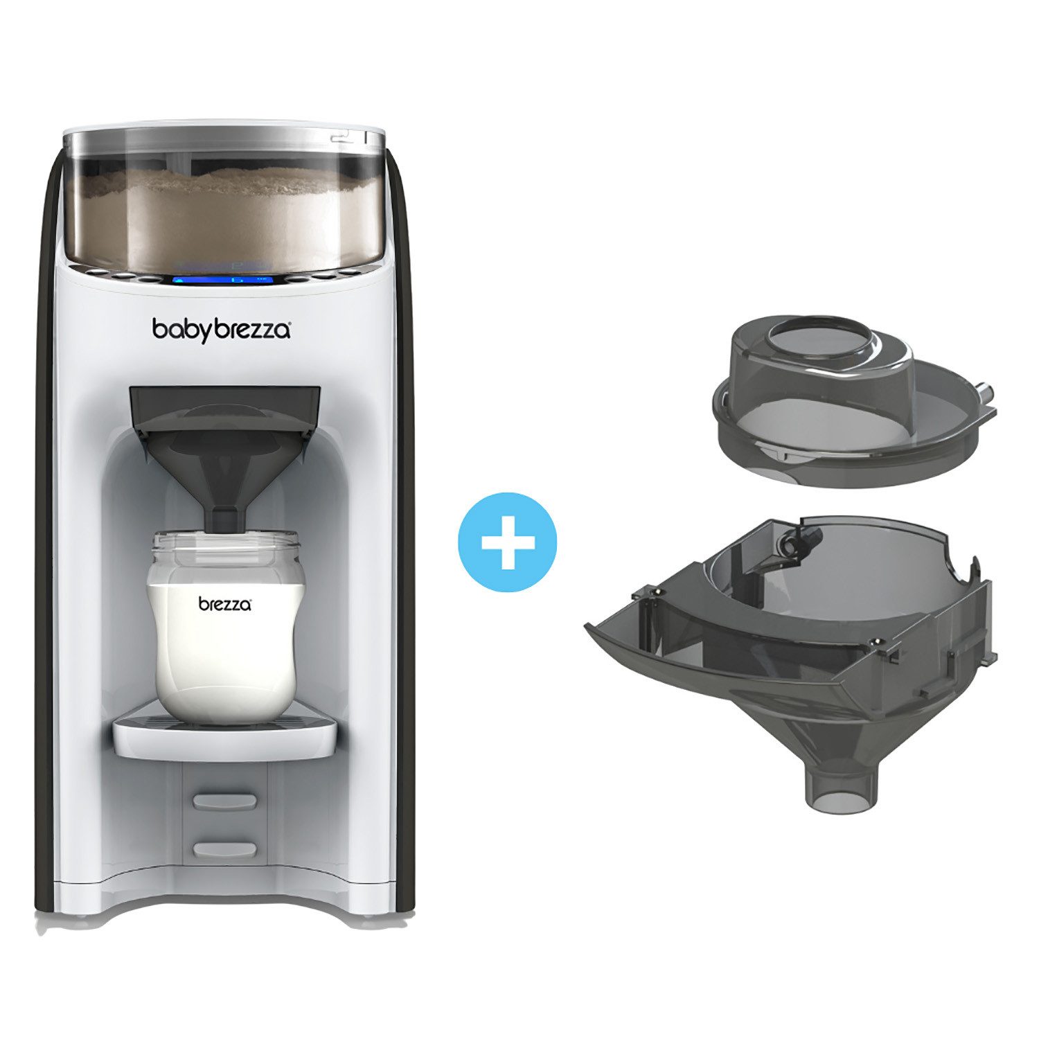 Baby Brezza Babyflaschenwärmer Automatischer Flaschenzubereiter mit 2 Milchpulvertrichtern, mischt Wasser und Milchpulver klumpenfrei per Knopfdruck