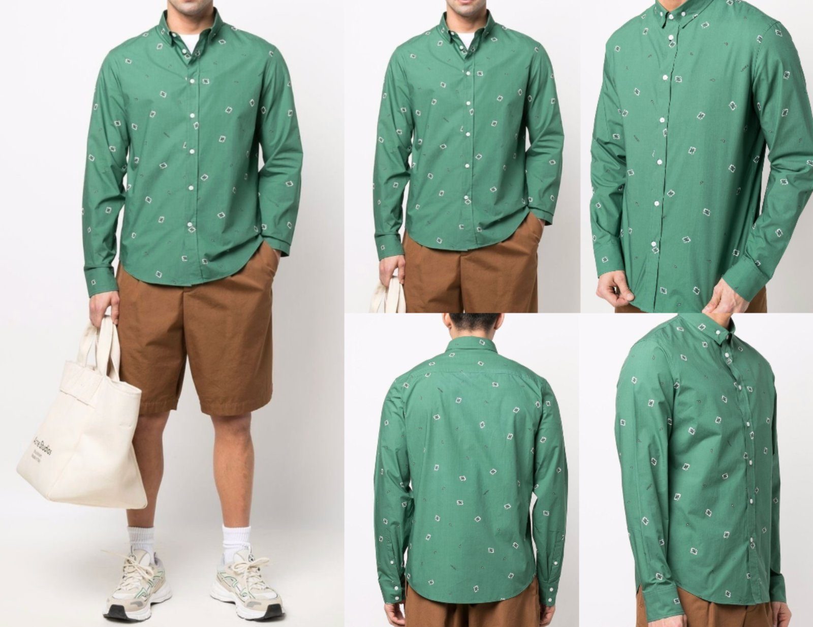 KENZO Langarmhemd KENZO Shirt Bandana Print Button-Down Hemd T-shirt Button-Down Herrenh