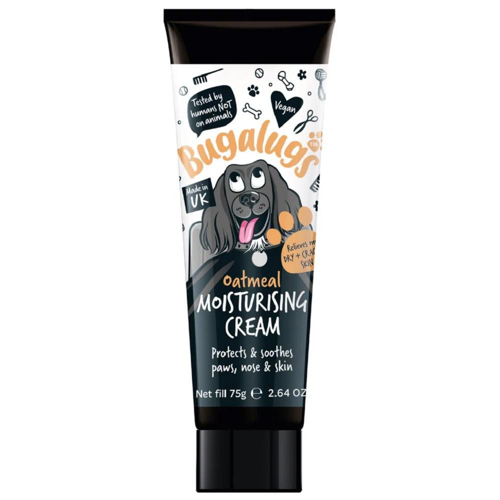 Bugalugs Fellpflege Bugalugs Oatmeal Feuchtigkeitscreme für Hunde – Pflegt Pfoten, Nase &, (1-St), ist.