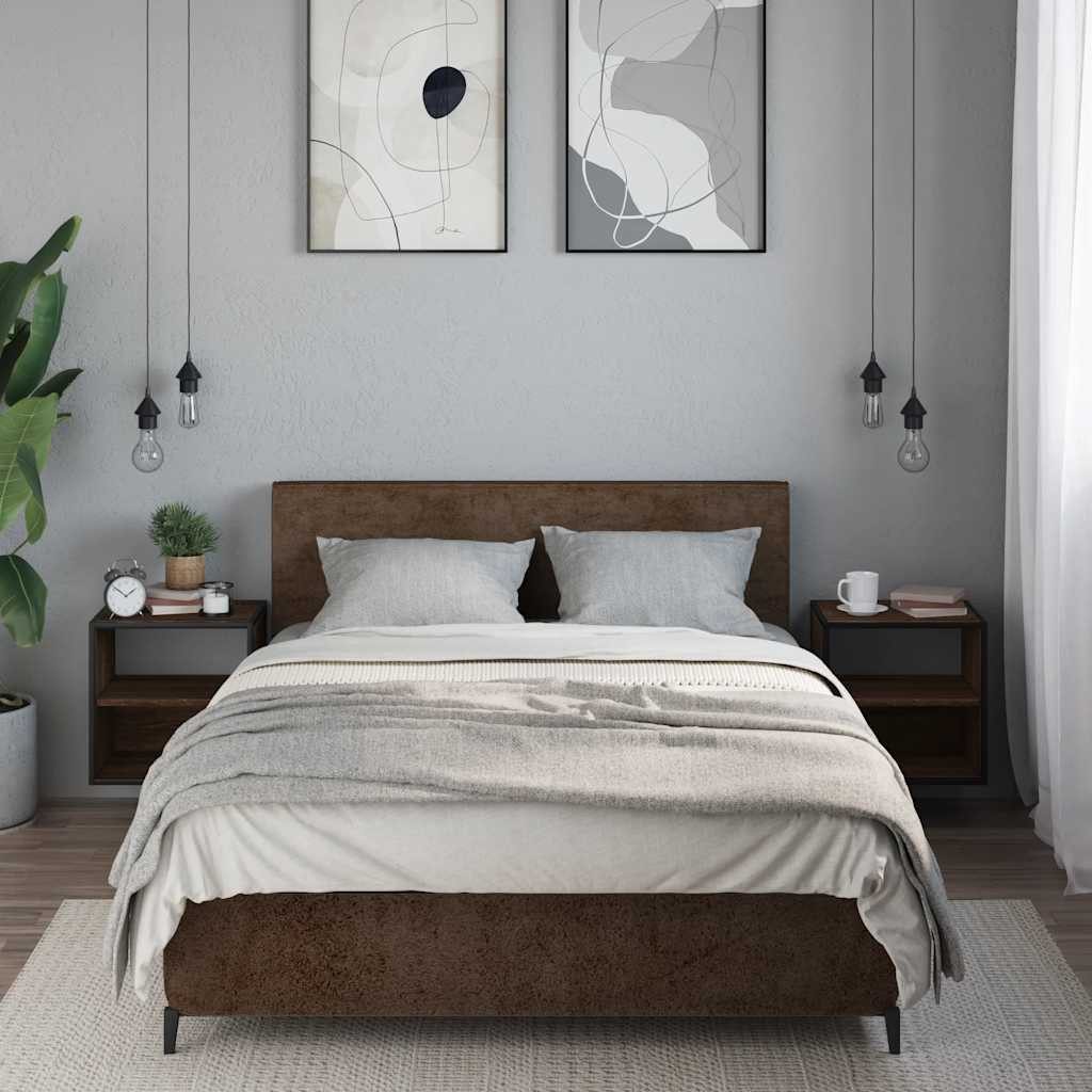 vidaXL Nachttisch Wand-Nachttische 2 Stk. Braun günstig online kaufen