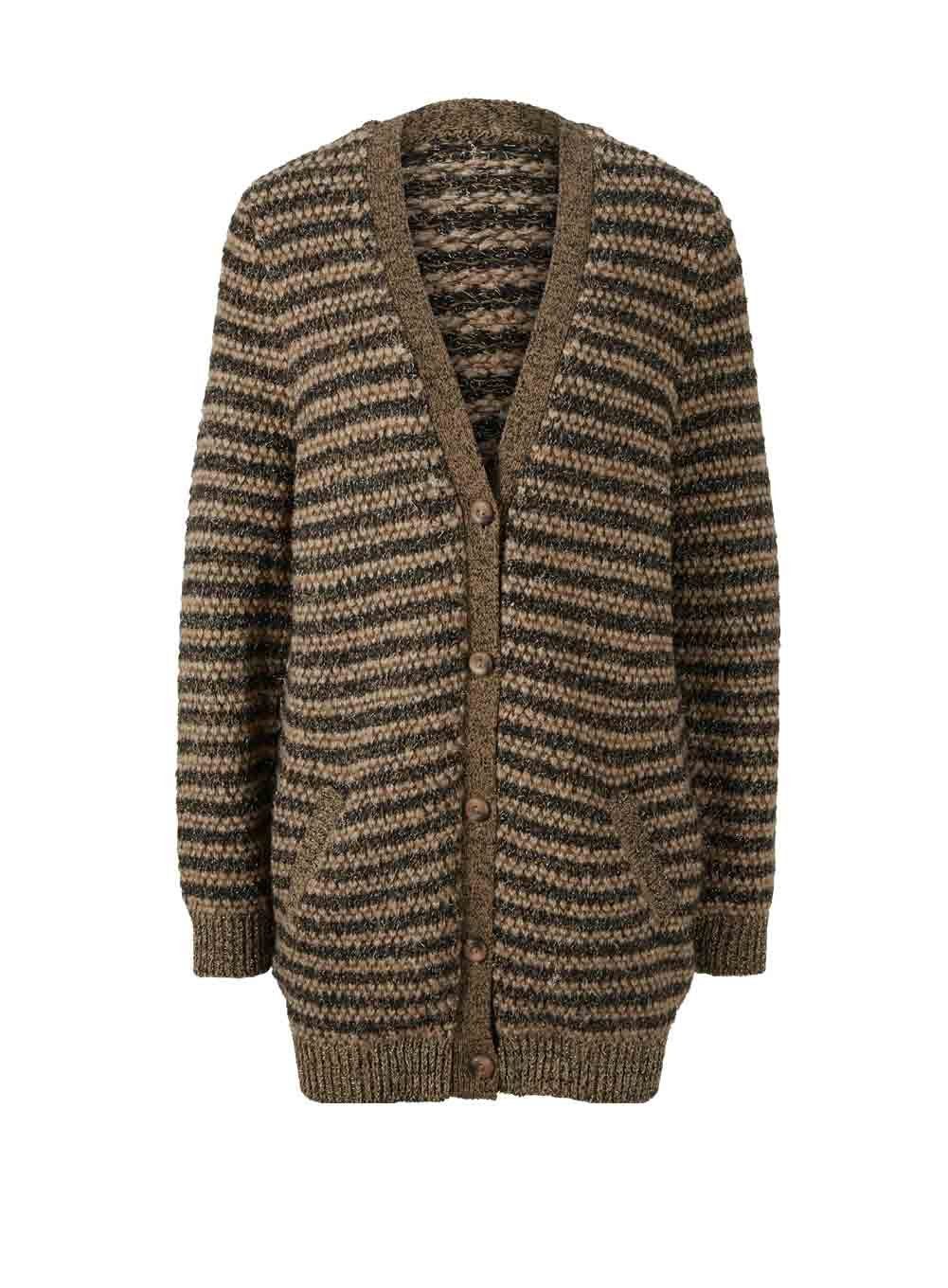 Rick by rick cardona Strickjacke RICK CARDONA Damen Designer-Strickjacke,  schwarz-beige