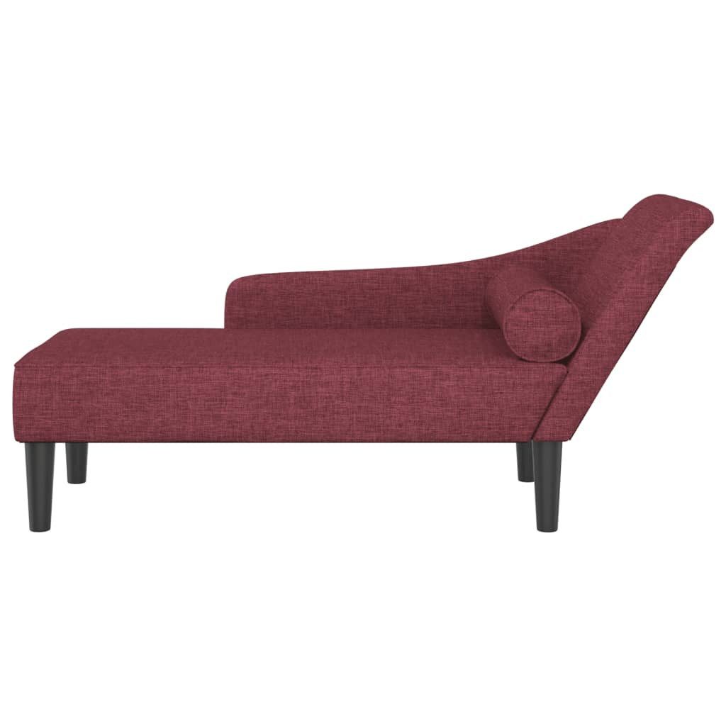 vidaXL Chaiselongue Chaiselongue mit Kissen Weinrot Stoff, 1 Teile