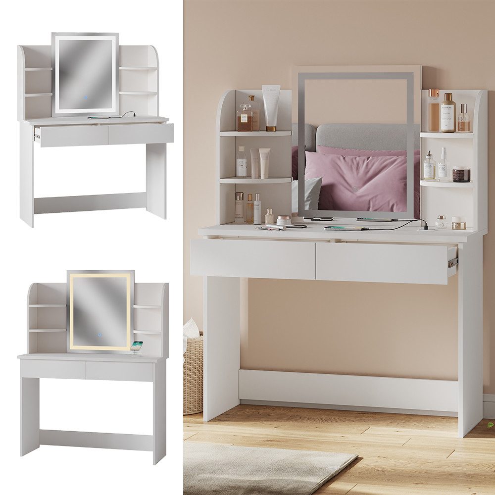 Vicco Schminktisch Charlotte, Weiß, 106 cm günstig online kaufen
