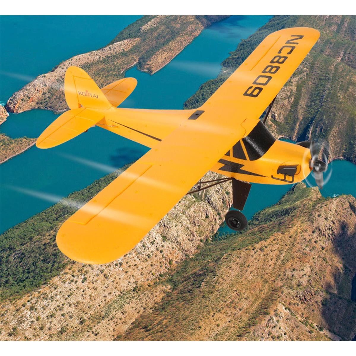 RC-Flugzeug A505 J3-CUB Ferngesteuertes Flugzeug 4-Kanal - 6-Achsen-Gyroskop