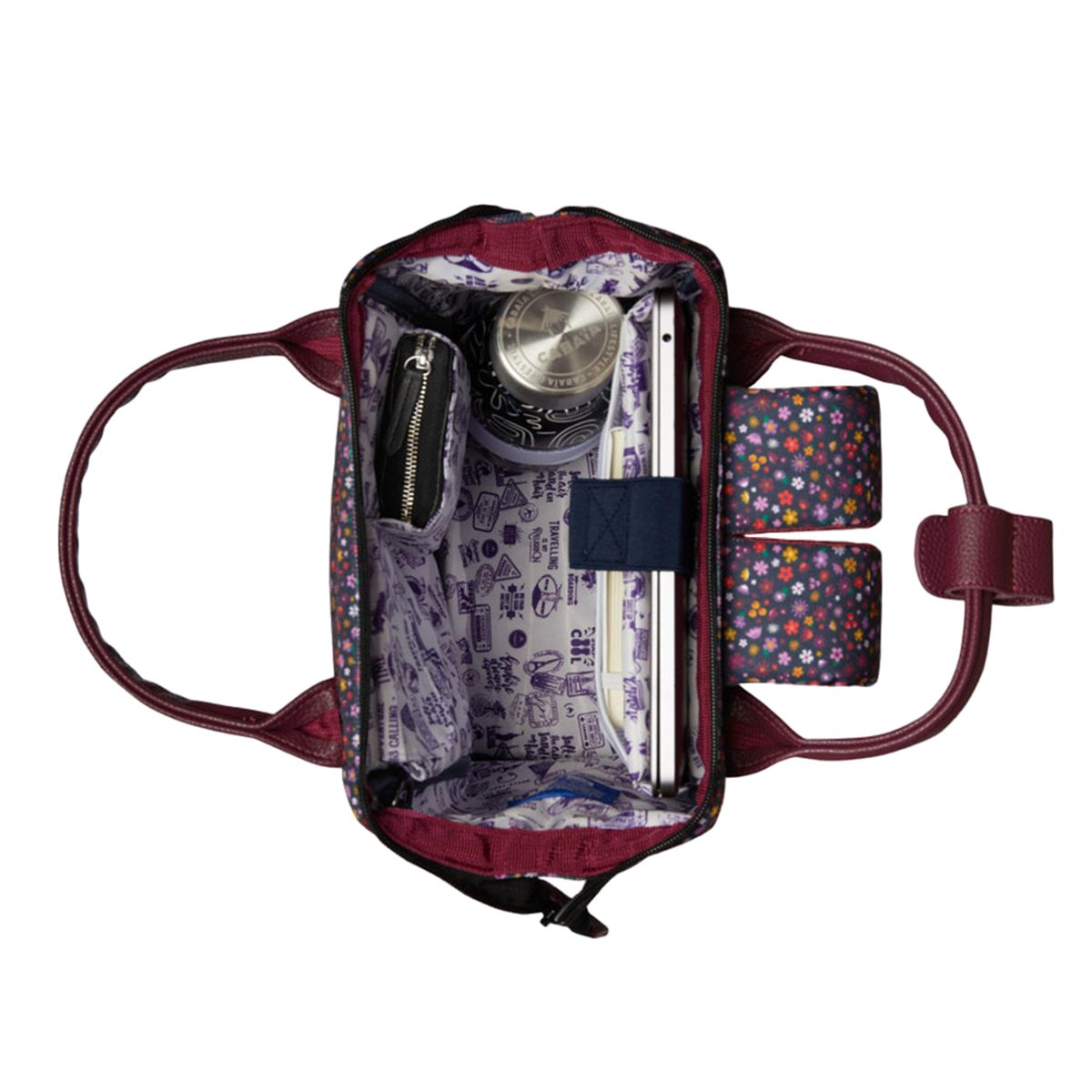 CABAIA Rucksack Adventurer Small Lausanne (Set, 3-tlg., inkl. 2 auswechselbaren Vordertaschen), Tagesrucksack mit austauschbaren Vordertaschen