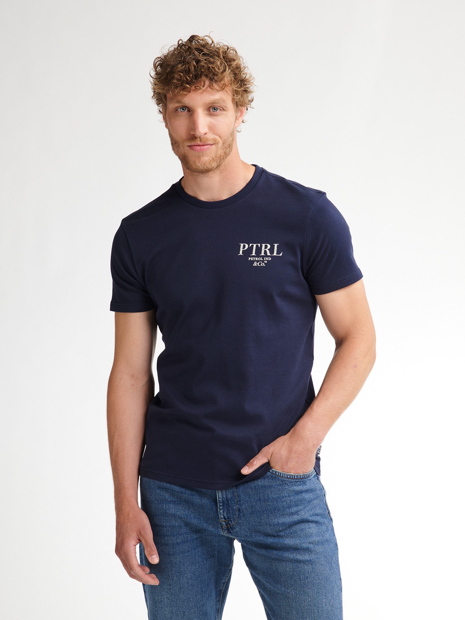 Petrol Industries T-Shirt mit Logo Schriftzug