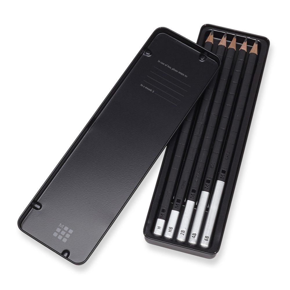 MOLESKINE Bleistift Zeichenstifte Graphit 5er-Set Metalletui
