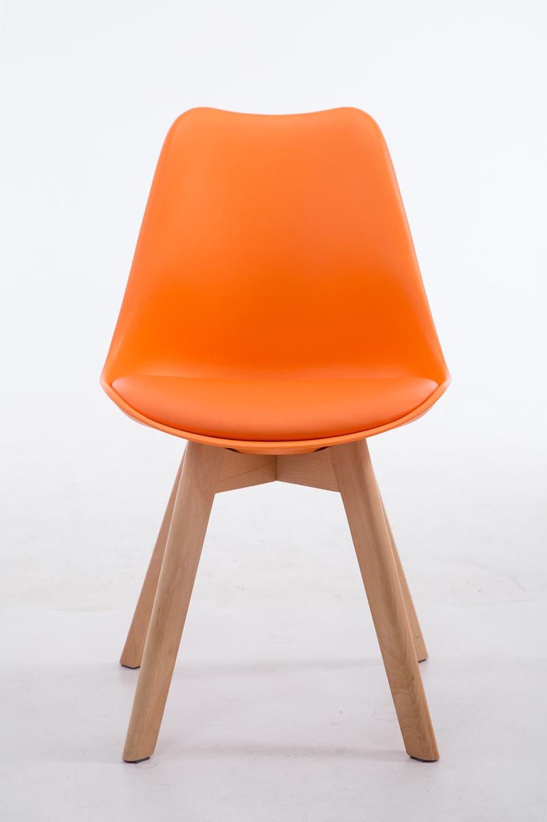 CLP Esszimmerstuhl Besucherstuhl Borneo V2 Natura Kunstleder, orange