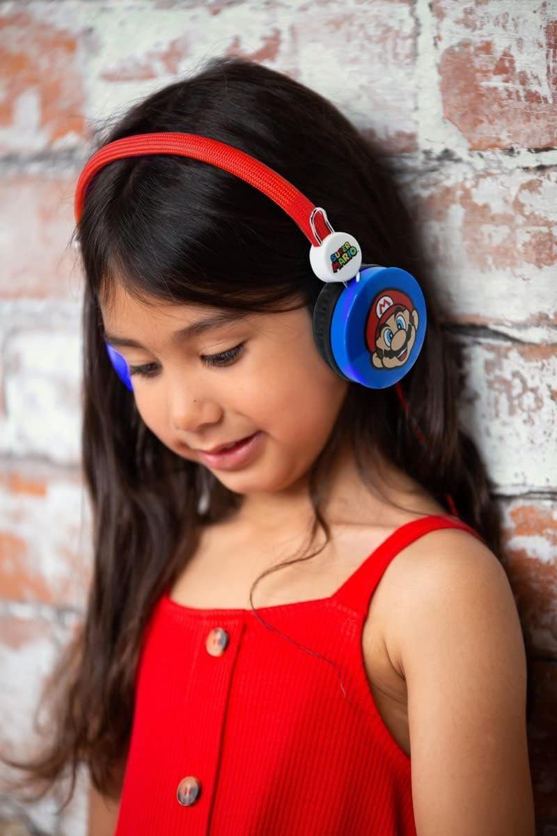 mit DB) Lautstärkebegrenzung für Stereo und Kinder verstellbarem OTL 85 Kopfband) Kinder-Kopfhörer Headset Super Mario (max