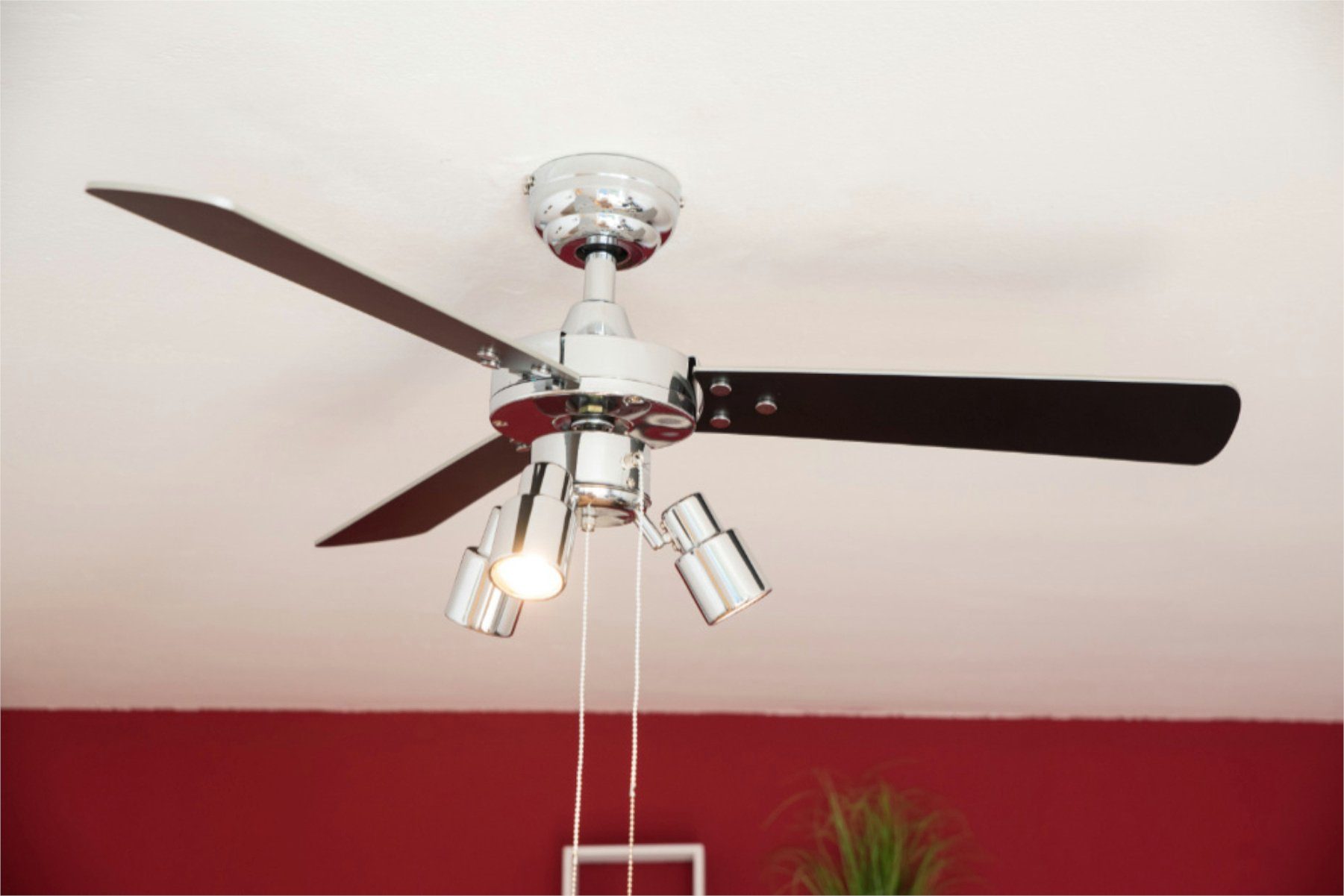 AireRyder Deckenventilator Deckenventilator Cyrus Chrom mit Licht & Zugketten, Mit Zugschnur