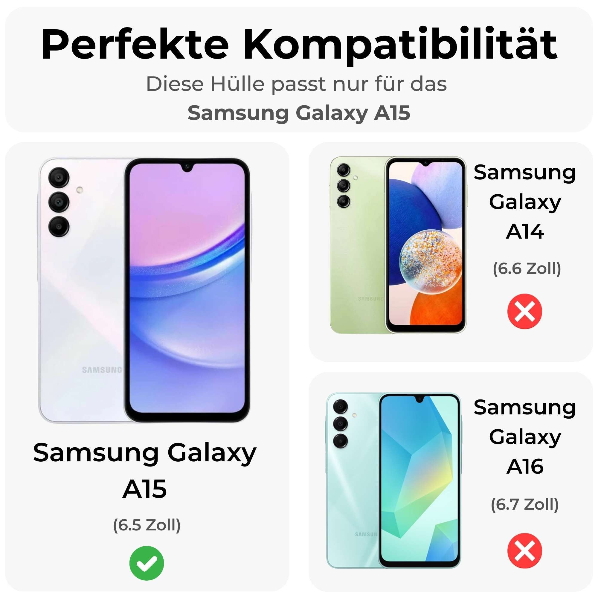 betterfon Handykette für Samsung Galaxy Leder Umhänge Hülle mit Kartenfächer, Hände frei – mit Silikonhülle & Schnur für flexiblen Alltag