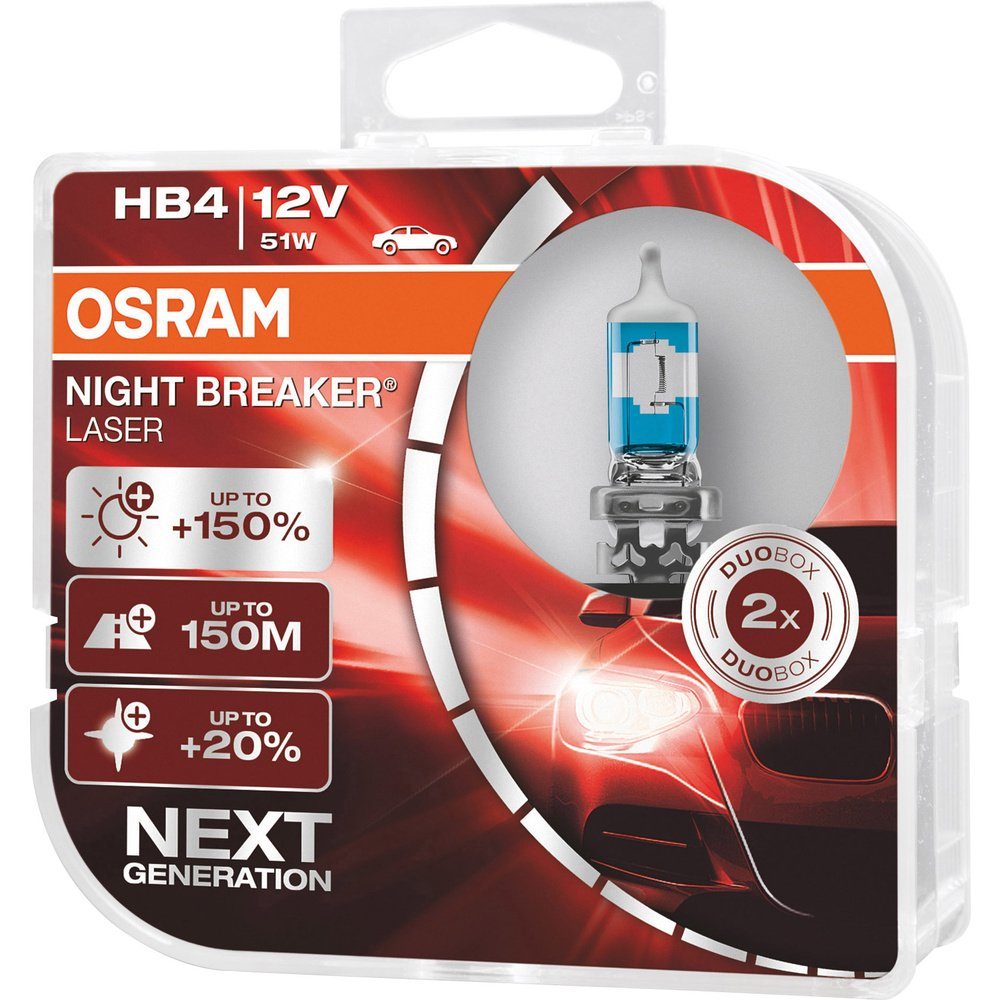 Leuchtmittel Osram 9006NL-HCB Laser Halogen Breaker® Genera Night KFZ-Ersatzleuchte Next OSRAM