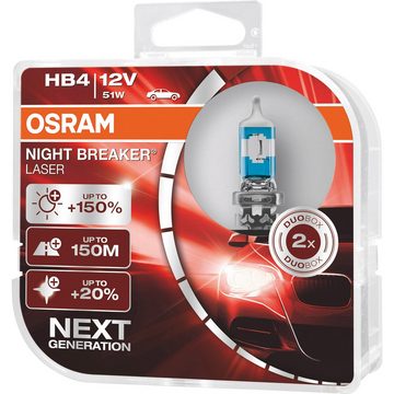 Osram KFZ-Ersatzleuchte OSRAM 9006NL-HCB Halogen Leuchtmittel Night Breaker® Laser Next Genera