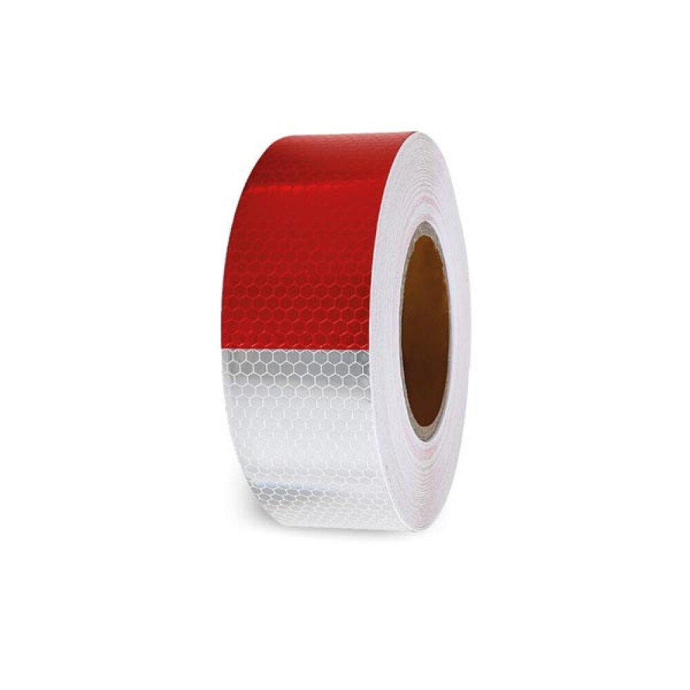 Reflektorband Reflektierendes Wabenband 5cm x 5m - Rot/Weiß