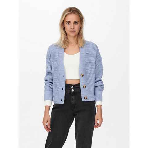 ONLY Cardigan Kurze Langarm Strickjacke V-Ausschnitt Cardigan ONLCAROL 4533 in Lila