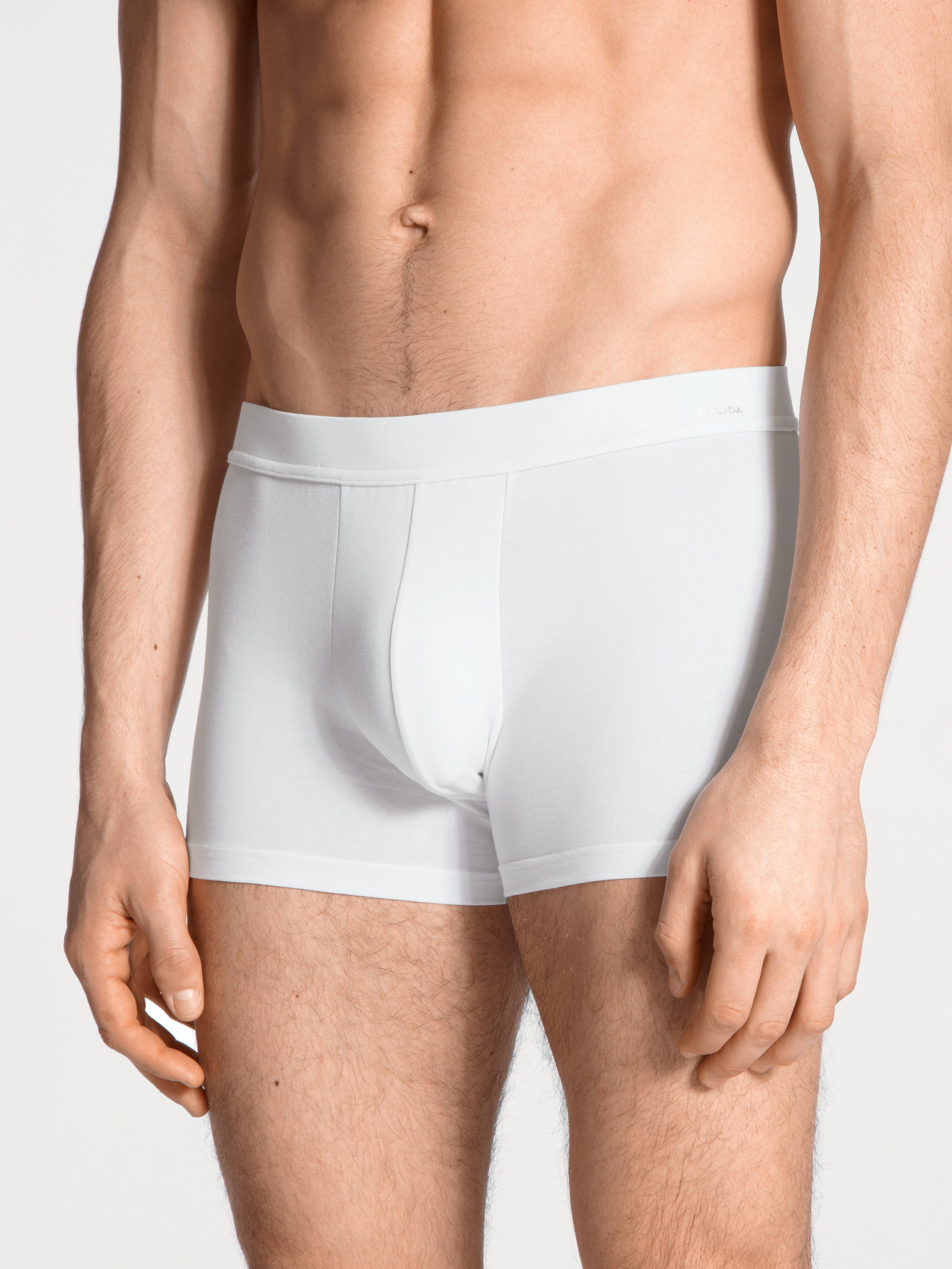 CALIDA Boxershorts Cotton Code Boxer-Brief, elastische Baumwollmischung, Komfortbund weiss