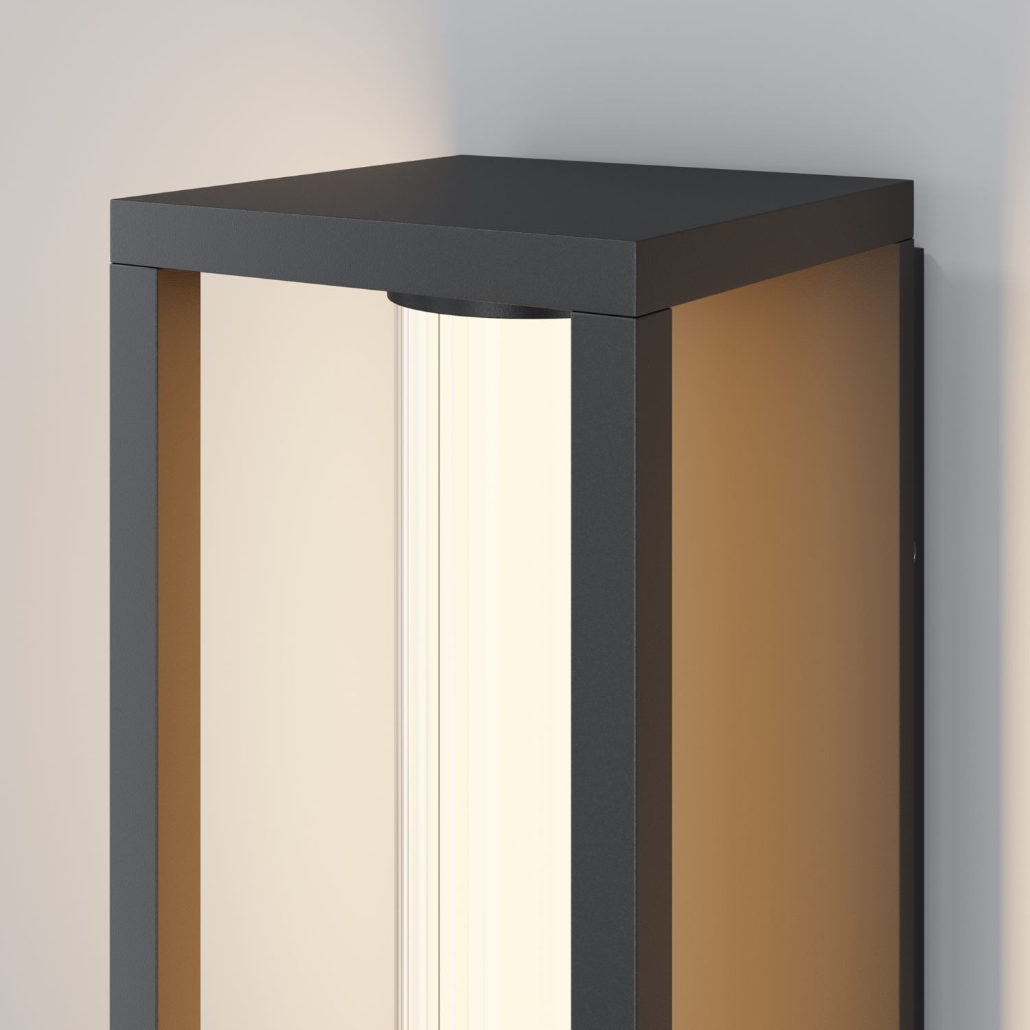 Licht-Erlebnisse Außen-Wandleuchte EMIN, LED fest integriert, Warmweiß, LED Aluminium 35,5 cm hoch IP54 Schwarz Weiß eckig 3000 K warmweiß