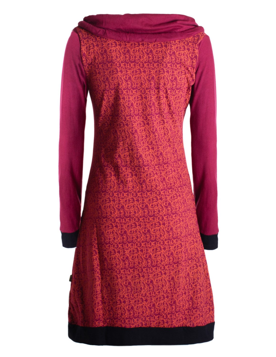 Vishes Tunikakleid Damen Schal-Kragen Mandala-Kleid Langarm-Shirtkleid günstig online kaufen