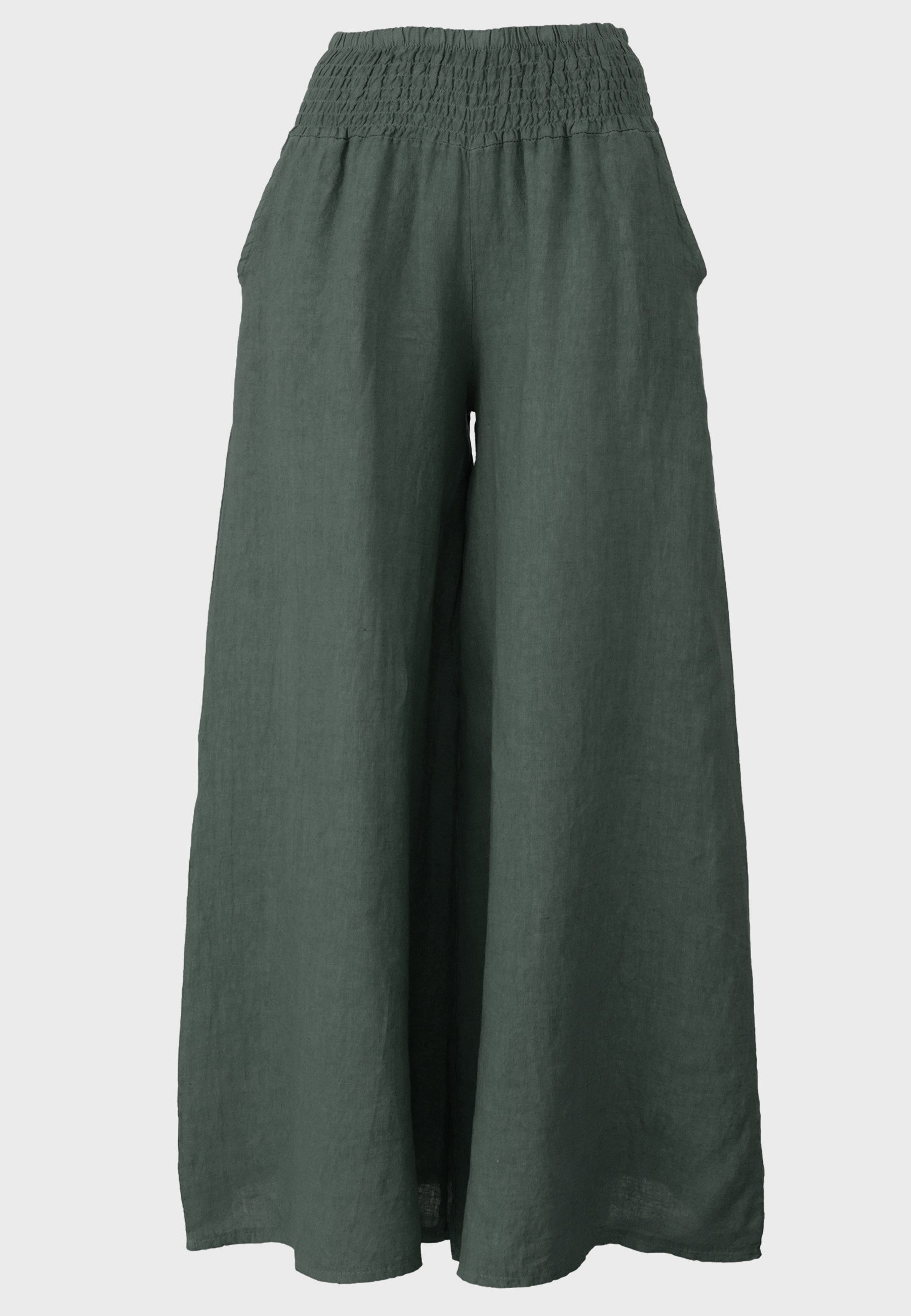 Leinenhose mit hohem Smokbund – bequem & stylisch aus Leinen