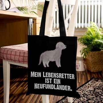 Mr. & Mrs. Panda Tragetasche Neufundländer Lebensretter - Schwarz - Geschenk, Beuteltasche, Hunder (1-tlg), Lange Tragegriffe