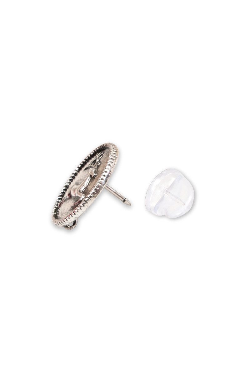 Alpenflüstern Trachtenhut Ansteck-Pins Set - SPRINGENDER HIRSCH - silber antik