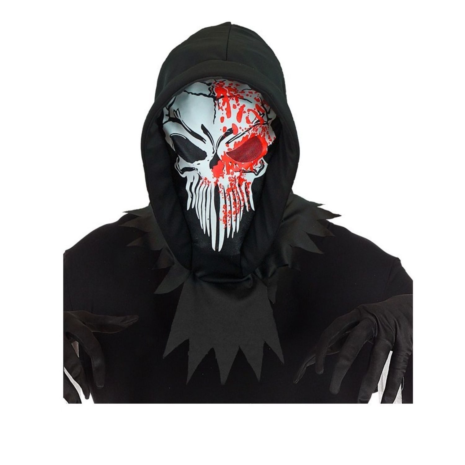 Widmann S.r.l. Verkleidungsmaske Maske Horror 'Blutiger Sensemann mit Kapuze'