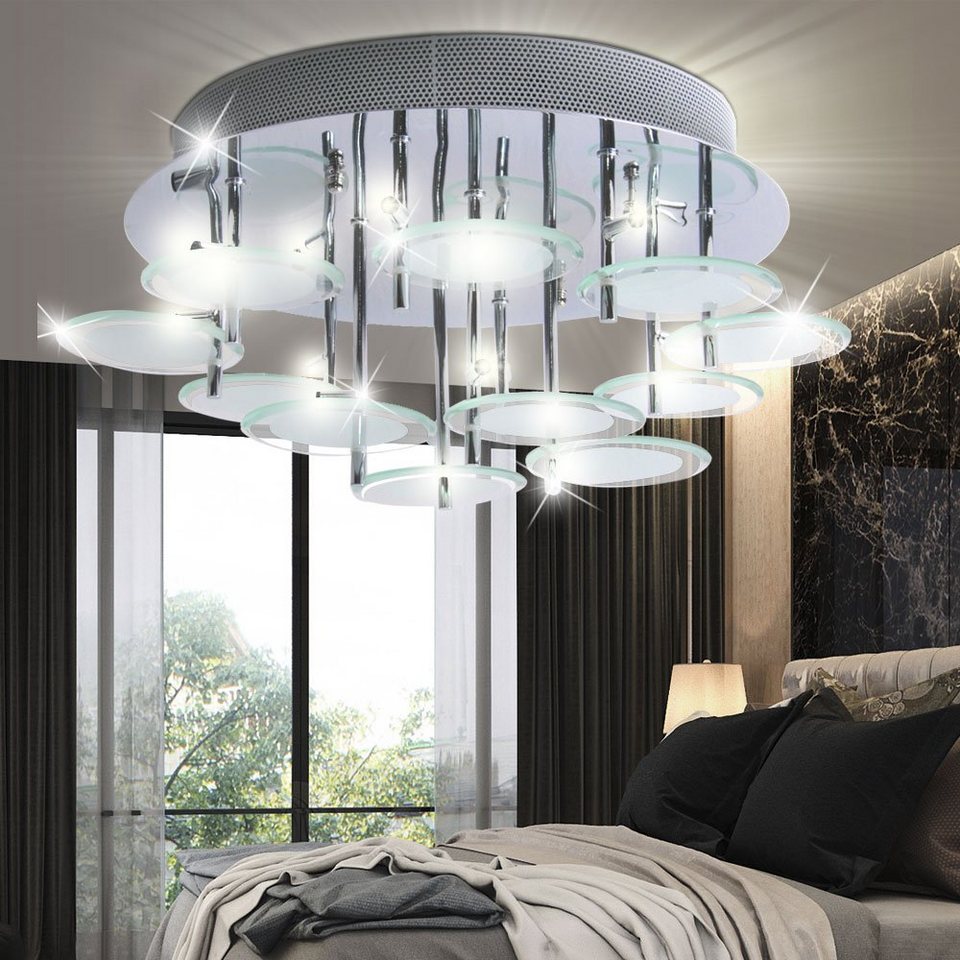 Brilliant LED Deckenleuchte, Leuchtmittel inklusive, Warmweiß, Design Decken  Lampe Wohn Schlaf Zimmer Beleuchtung Glas Leuchte