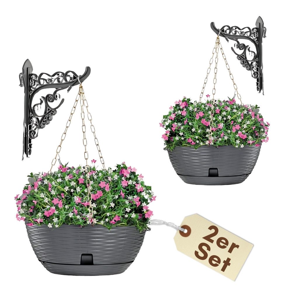 GarPet Blumenampel 2er Set Blumenampel Topf hängend inkl. Kette Wandhalteru günstig online kaufen