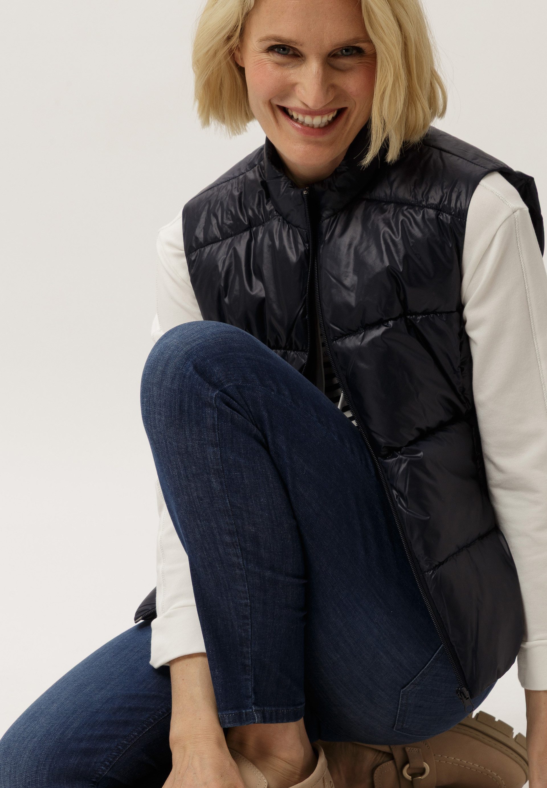 FRANK WALDER Kurzweste aus funktionalem PES-Stepp