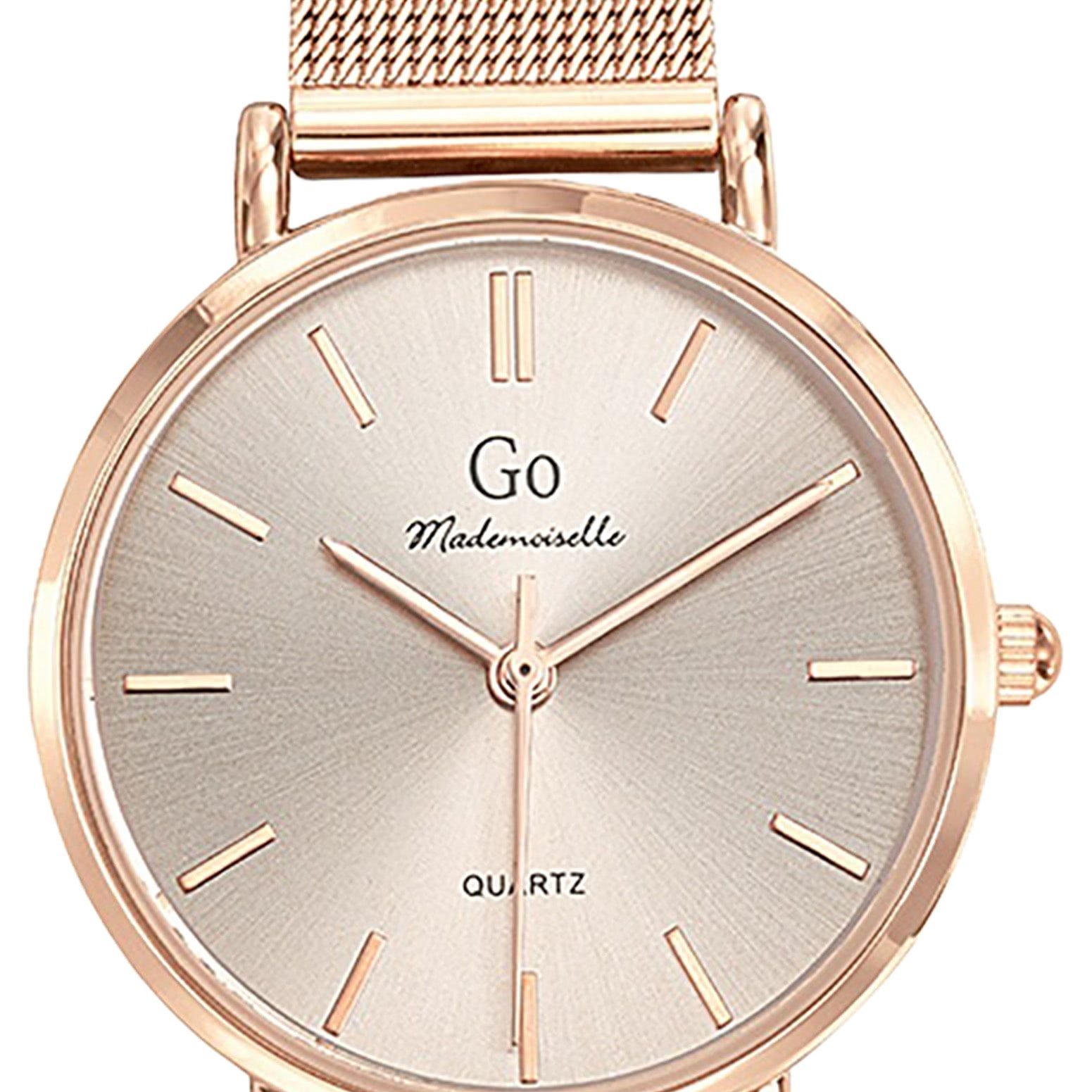 Girl Only Quarzuhr Girl Only GO Damen Armbanduhr, (Analoguhr), Damenuhr GO rosegold, mittel (ca 32mm) Edelstahlarmband, Fashion-Style