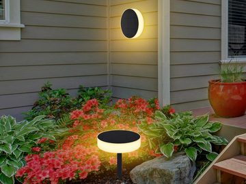 meineWunschleuchte LED Solarleuchte, Tageslichtsensor, LED fest integriert, warmweiß, 2er Set Solarlichter Wegeleuchte für Garten & Balkon beleuchten, H56cm