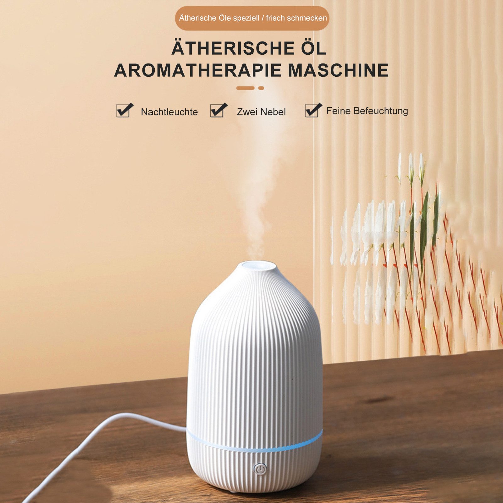 MODFU Diffuser Aroma-Diffusor Ultraschall Raumduftgerät 100 ml, 0,1 l Wassertank, mit automatischer Sicherheitsabschaltung und RGB-LED-Beleuchtung