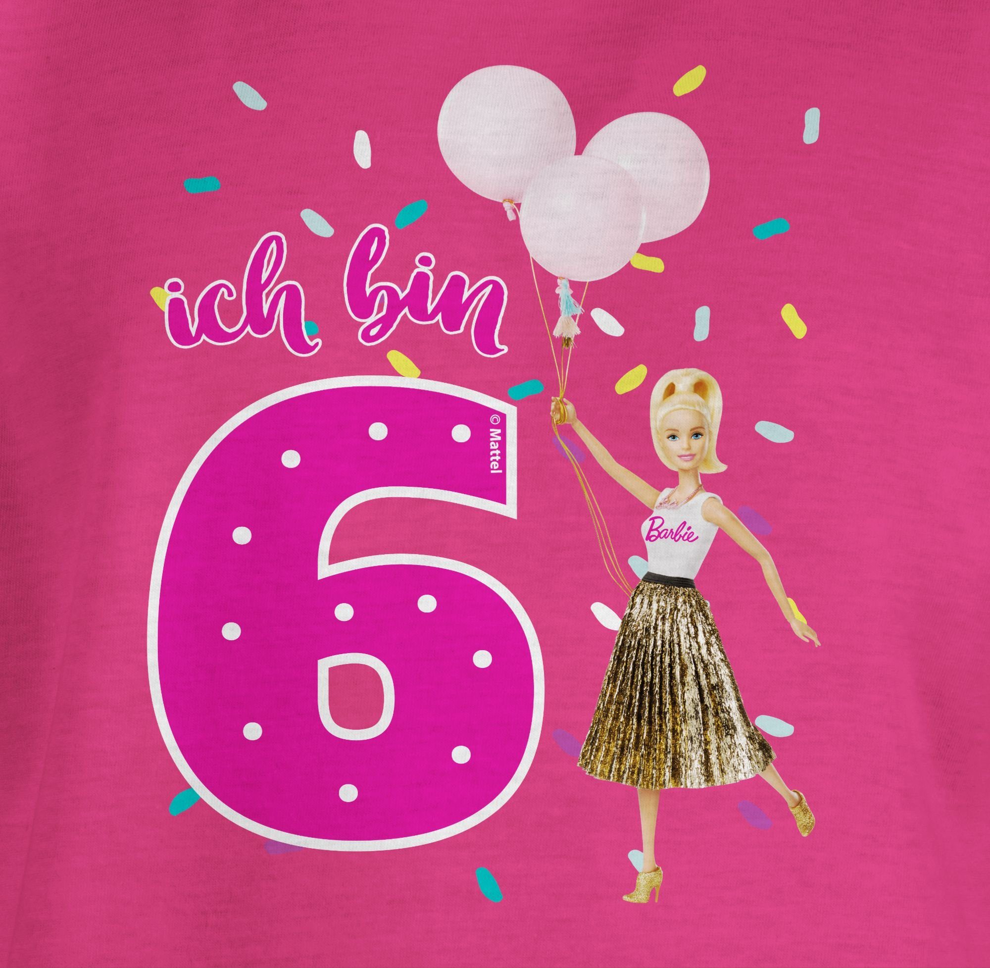 Shirtracer T-Shirt Ich bin 6 - Luftballons Barbie Mädchen