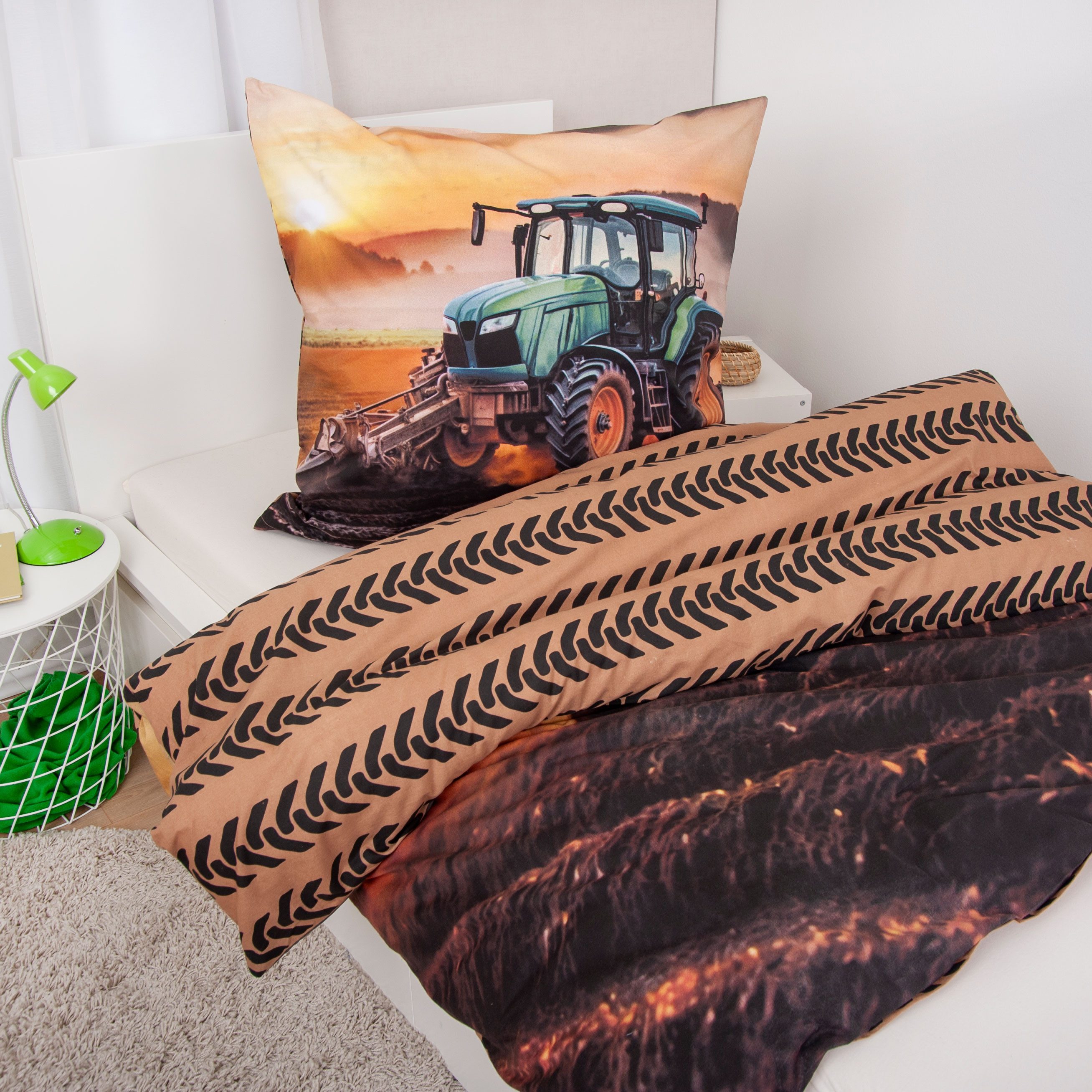 Herding Young Collection Bettwäsche Young Collection Traktor, Renforcé, 2 teilig, Wendebettwäsche