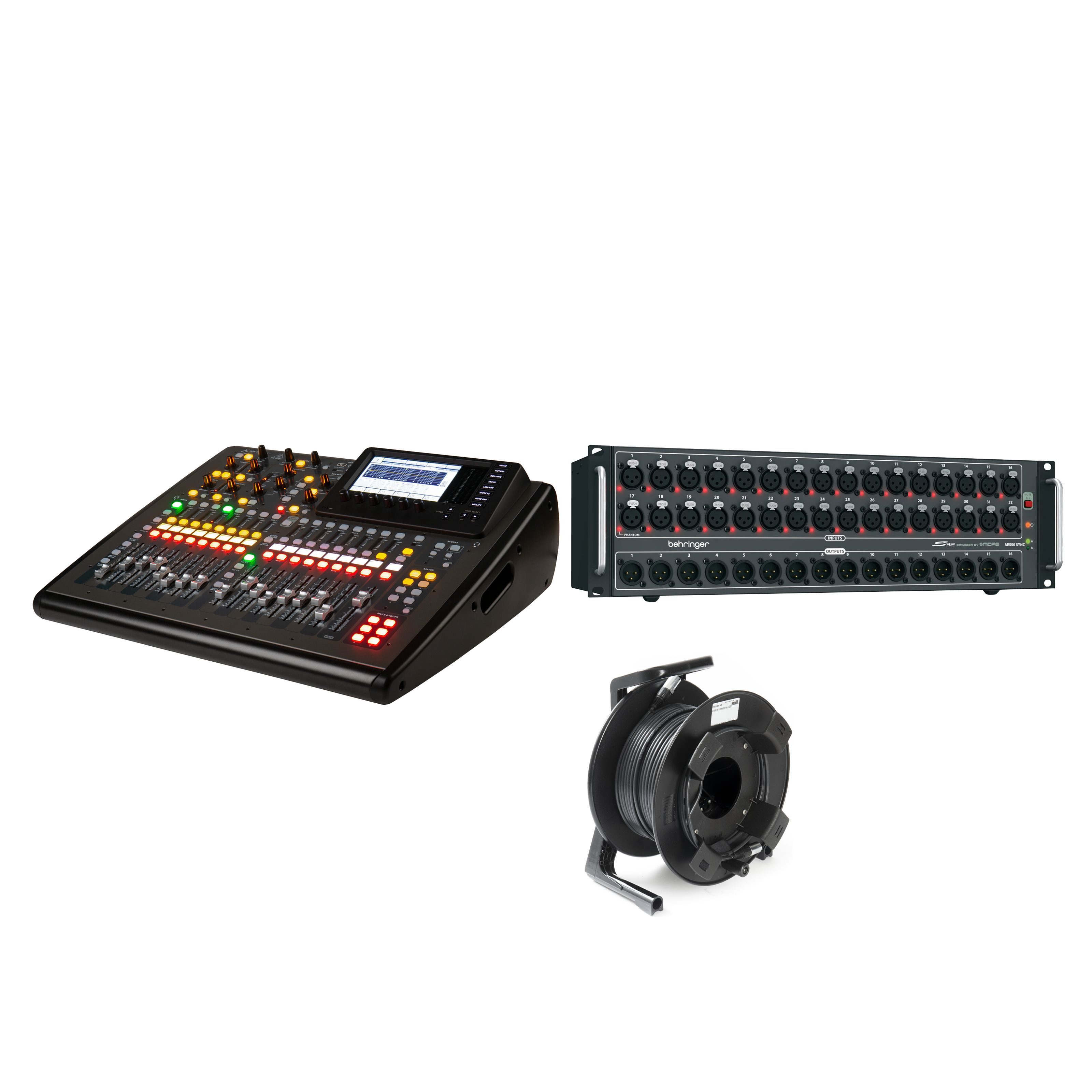 Behringer Mischpult, (Studio Mischpulte, Digitale Studio Mischpulte), X32 Compact + S32 - Digitales Mischpult-Set