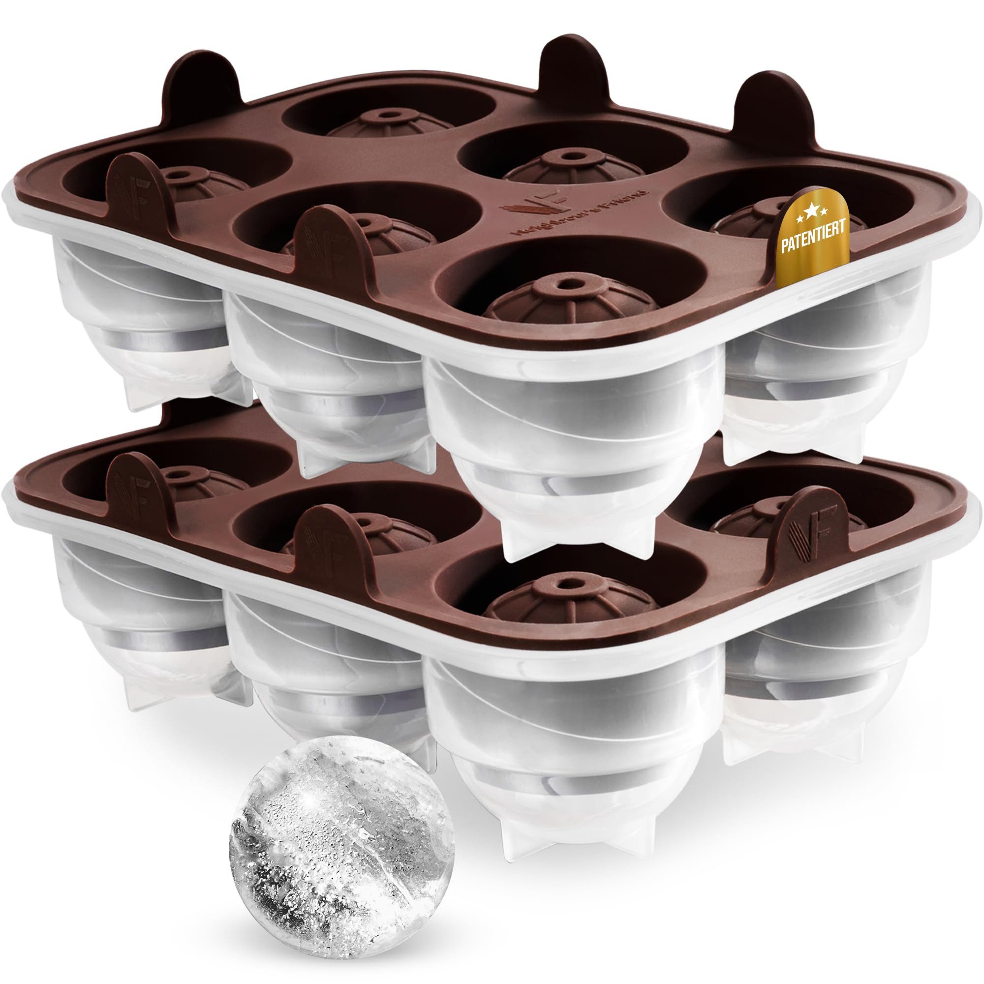 Eiswürfelform Eiswürfelform 2er Pack 12x Eiswürfel Platin-Silikon Eis Kugel Form, (2er Pack)