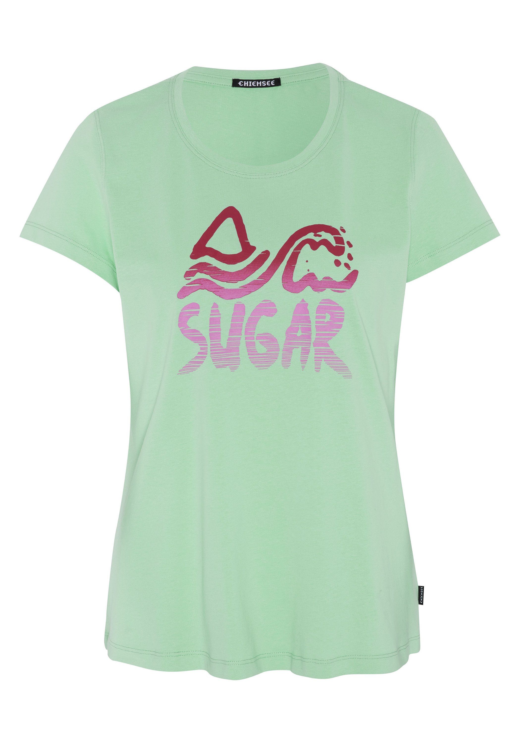 Print-Shirt T-Shirt mit farbenfrohem Frontprint 1