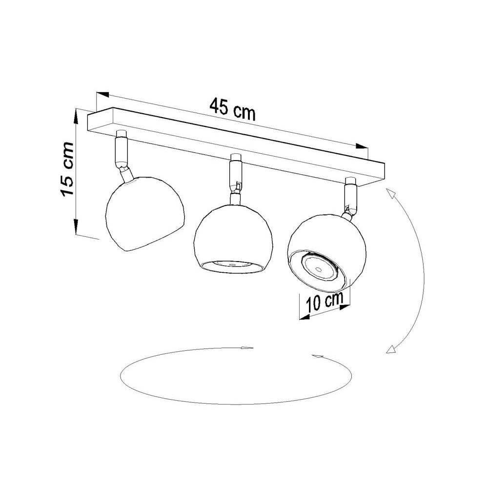 Schwenkbare 45 LED Deckenleuchte etc-shop L Schwarz Deckenspot, Leuchtmittel Strahler cm inklusive, Deckenlampe nicht