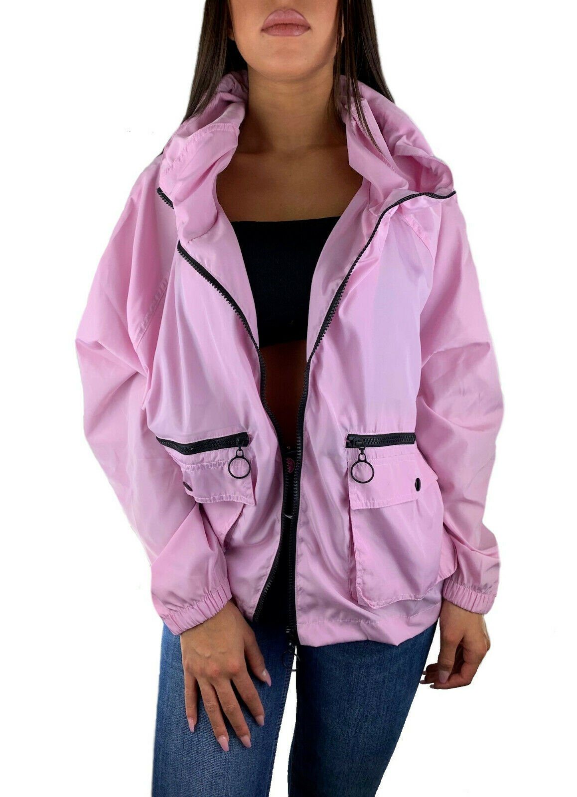 Worldclassca Windbreaker Worldclassca Damen Windbreaker Jacke Blouson Regen Bomberjacke ÜBERGANGSJACKE REIßVERSCHLUSS WASSERABWEISEND Zip Blogger NEU