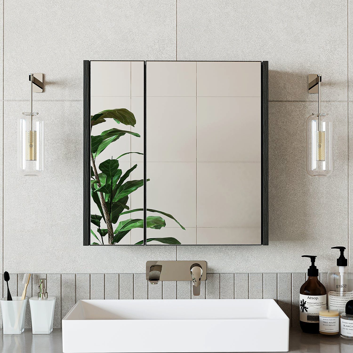 Roomart Badmöbel-Set, (Badezimmer Spiegelschrank, 80 cm günstig online kaufen