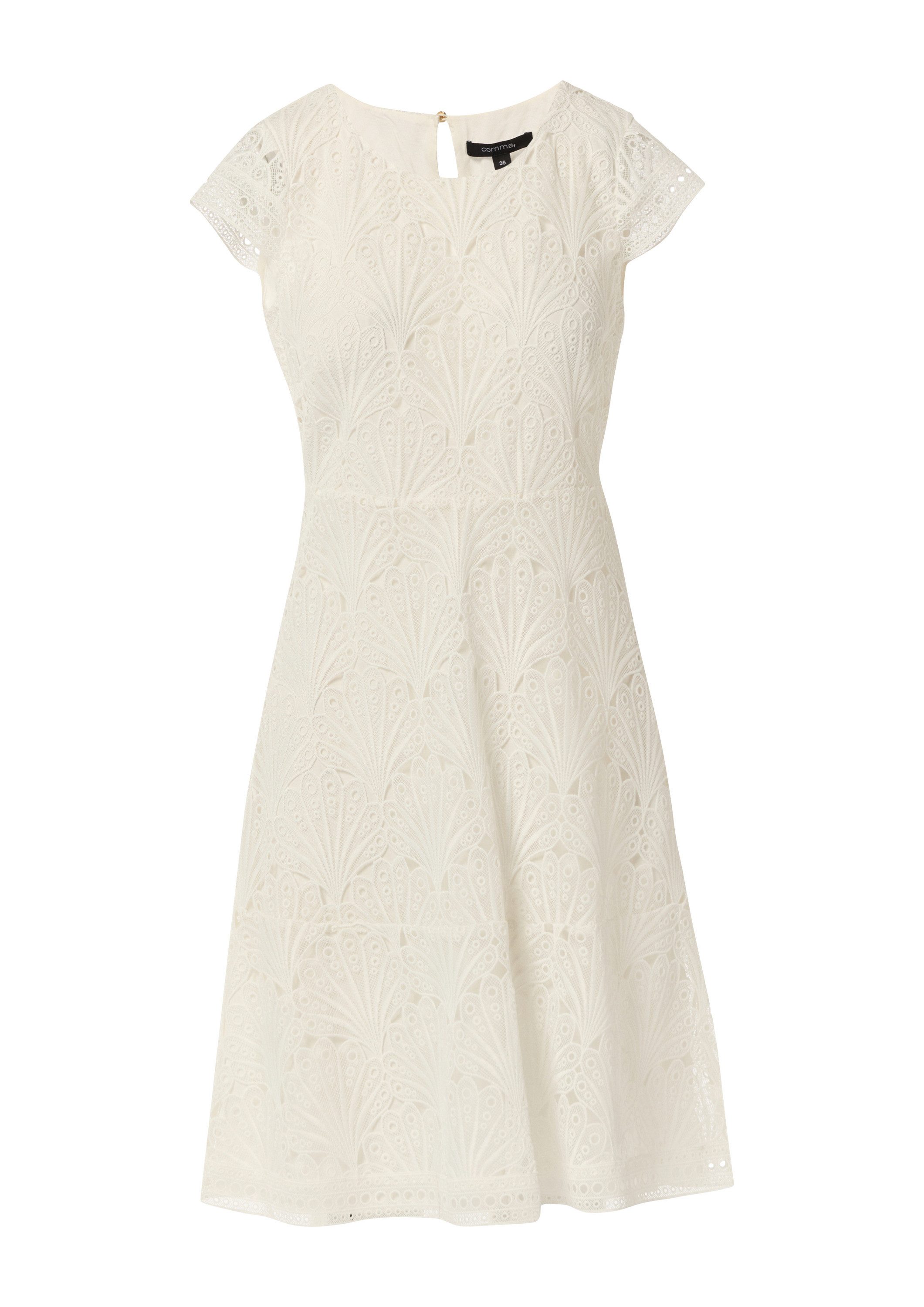comma Minikleid Kleid Kleid aus Spitze mit Rundhalsausschnitt günstig online kaufen