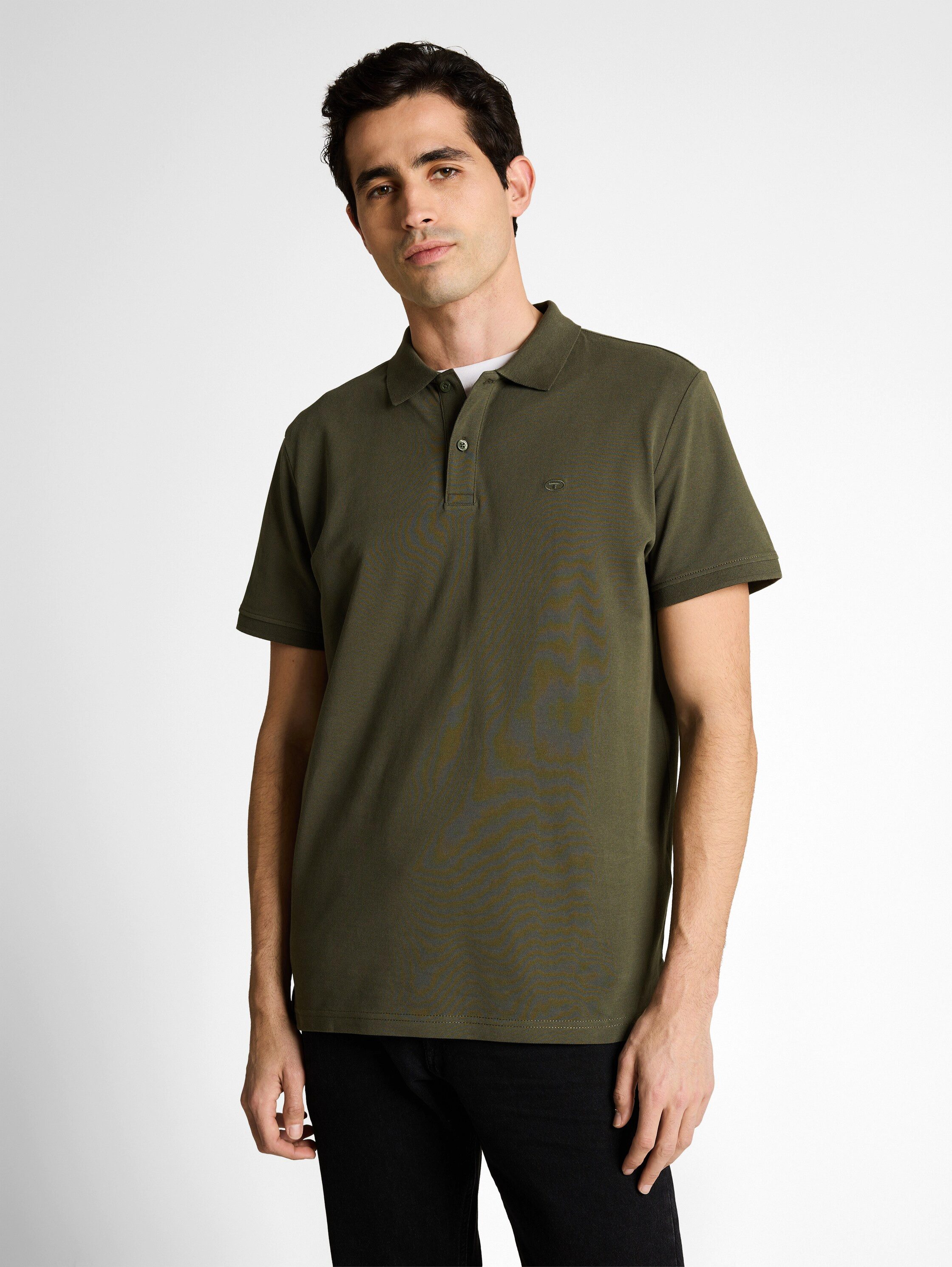 TOM TAILOR Poloshirt mit farblich hervorgehobener Knopfleiste