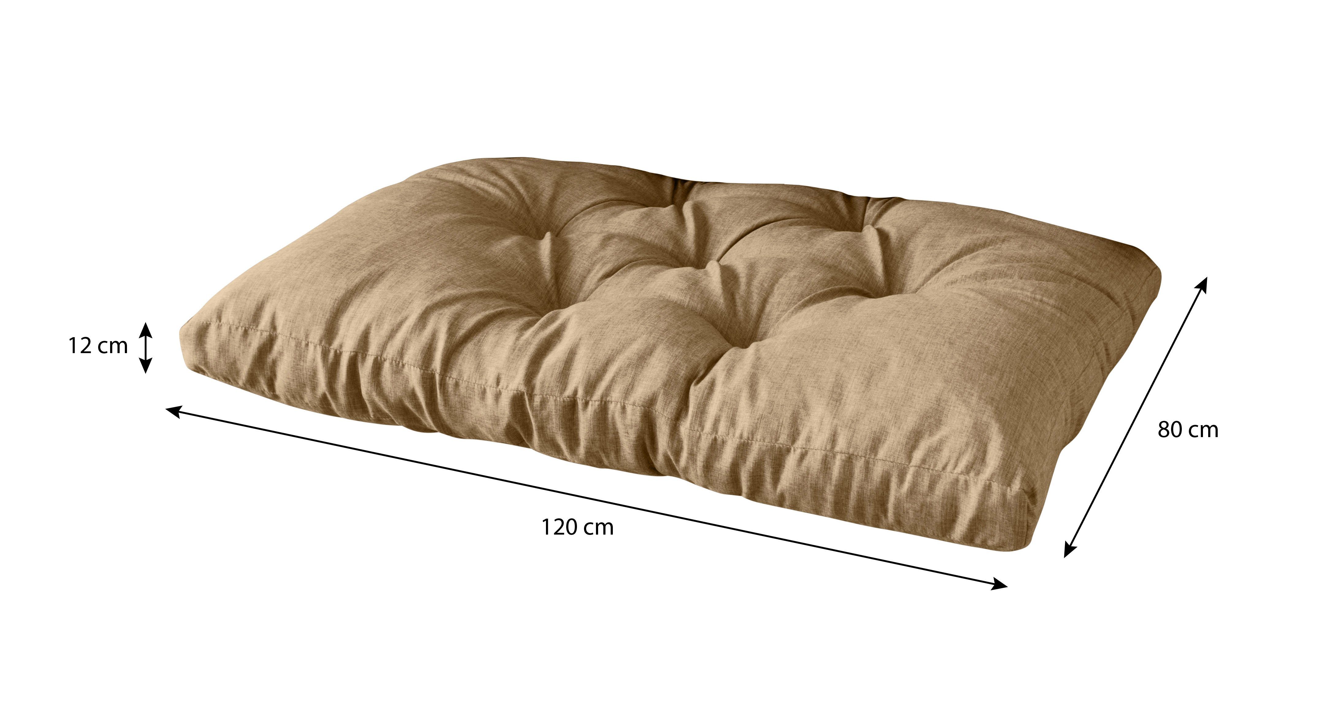 sunnypillow Sitzkissen Palettenkissen gesteppt Sitzkissen 120 x 80 x 12 cm, Sandfarben