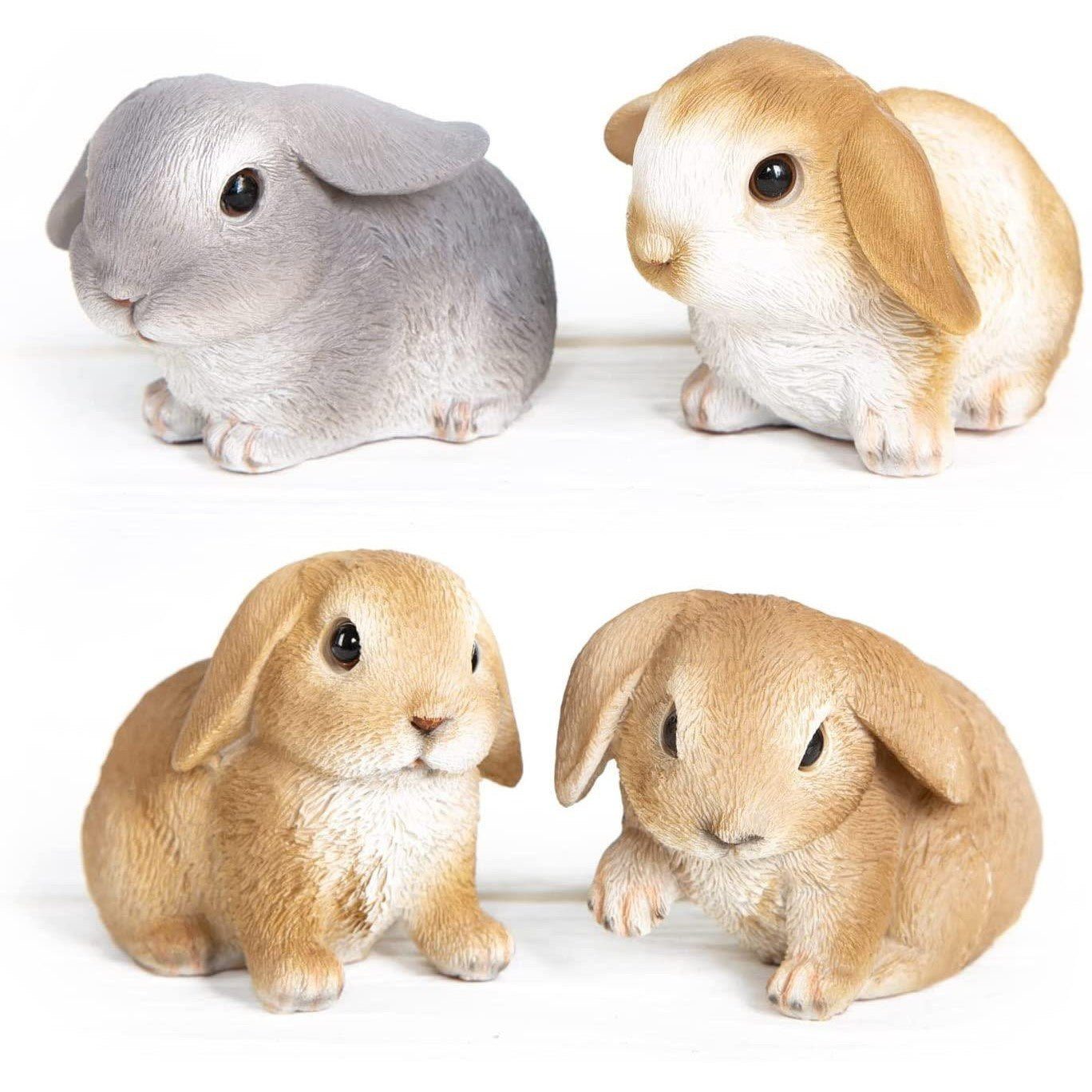 Logbuch-Verlag Dekofigur 4 Osterhasen Figuren braun grau Ostern Deko - zum Hinstellen