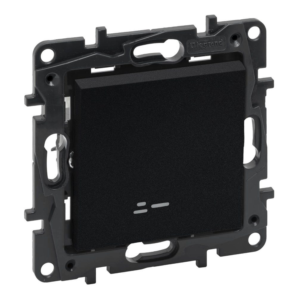 legrand® Schalter Ein- / Ausschalter AX Niloe (1-St) Step 10 schwarz beleuchtet