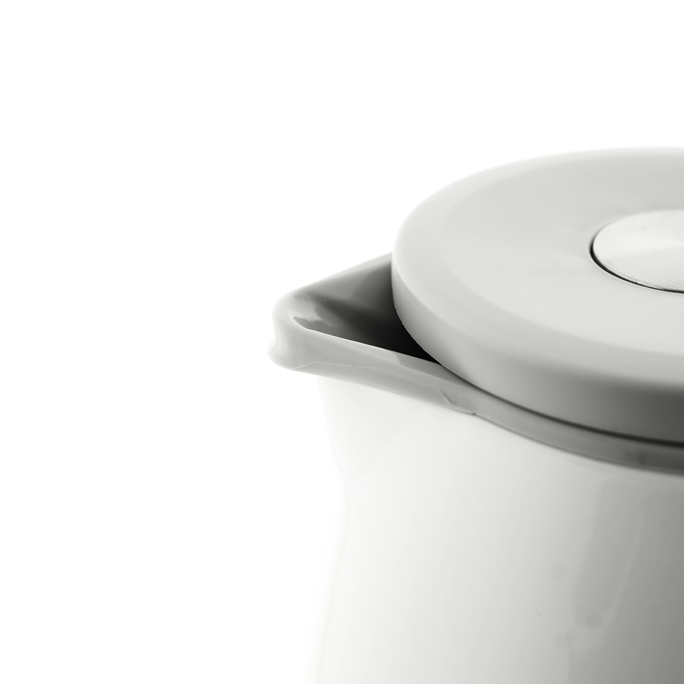 MATO Isolierkanne 1L aus Edelstahl mit ergonomischem Holzgriff & Push-Down-Button, (1-St)