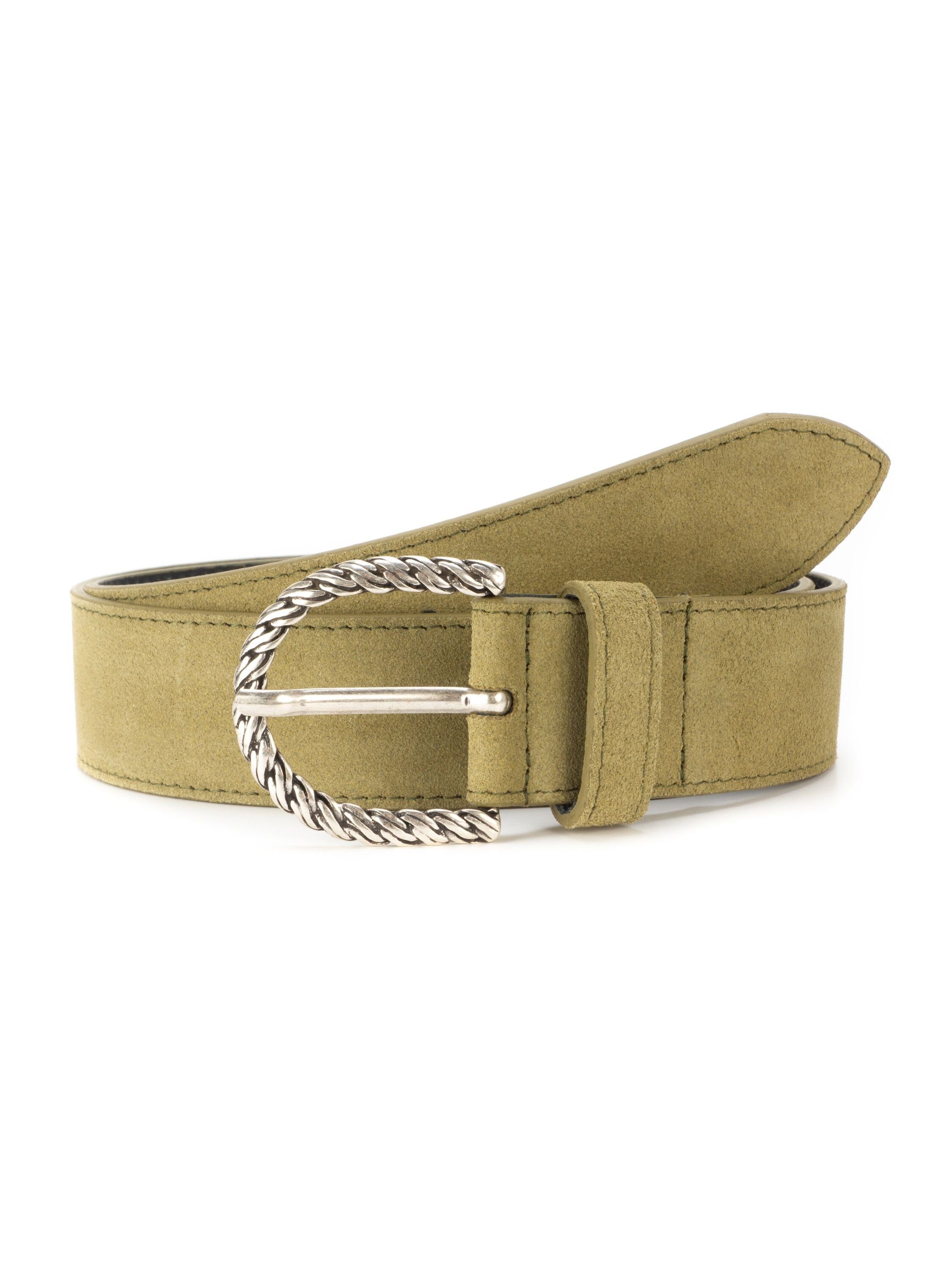 BA98-Cologne Ledergürtel aus weichem Velour-Leder