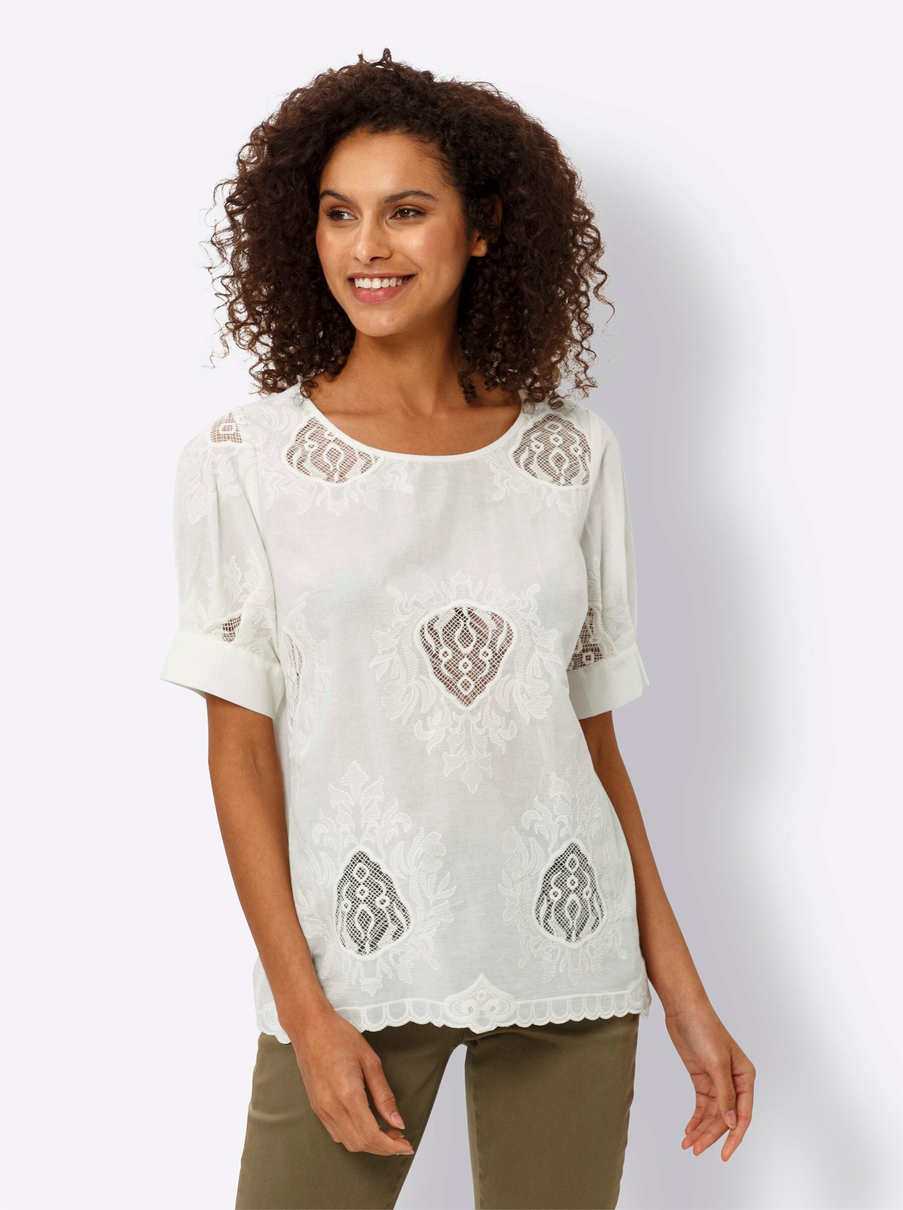 heine Klassische Bluse Kurzarm-Bluse . günstig online kaufen